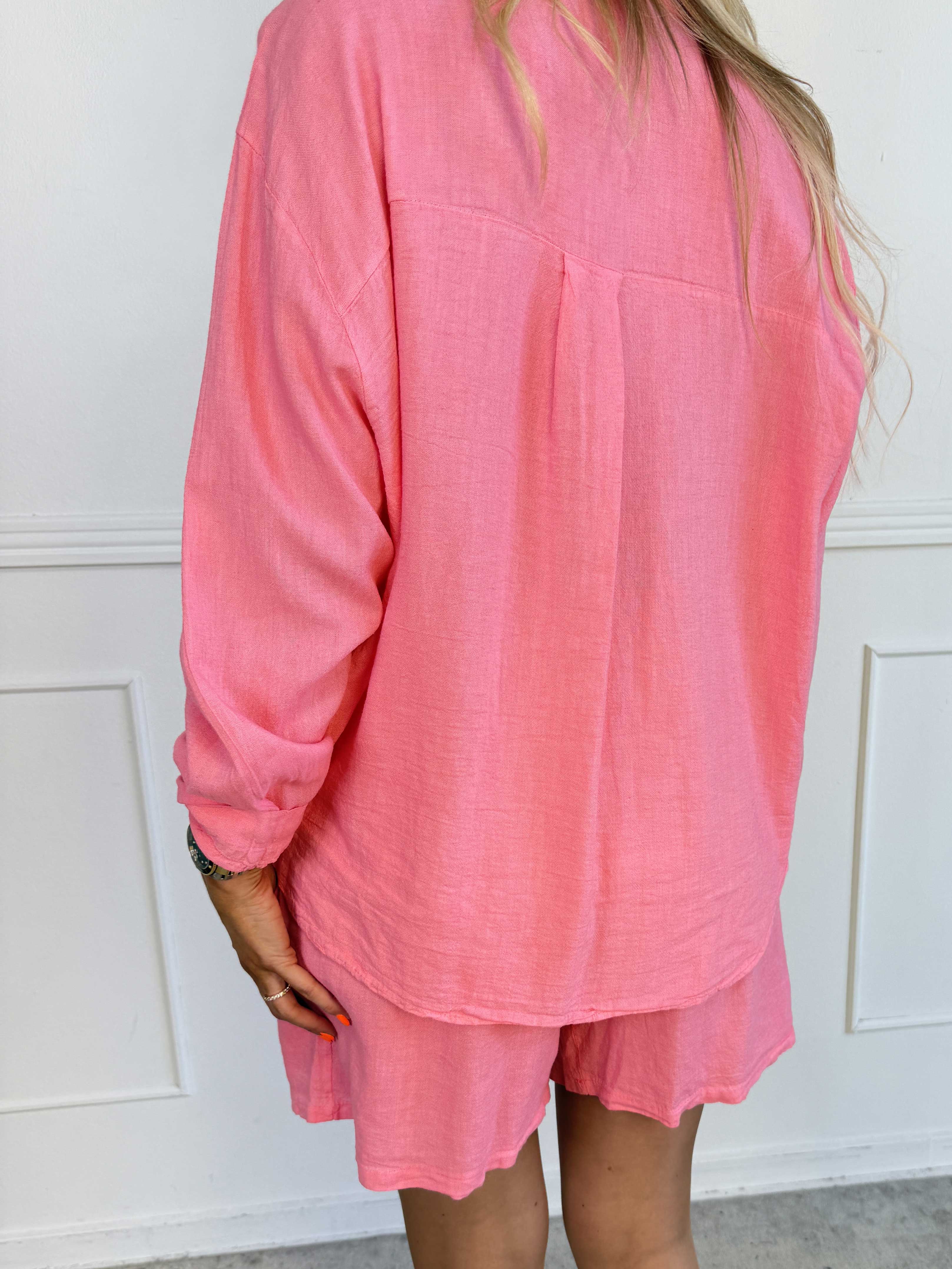Clara Shirt - Enfärgad plus size skjorta i viskos och linne